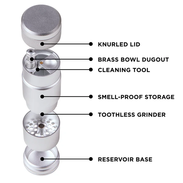 MJ ARSENAL CAPSULE GRINDER DUGOUT(Silver) - Image 3