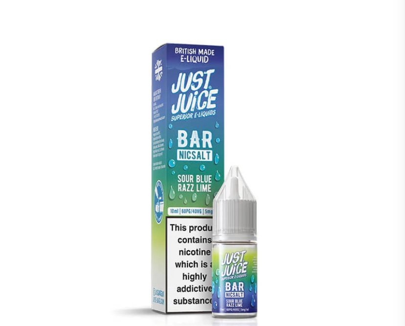 Just Juice Bar Range Sour Blue Razz Lime 10ml Nic Salt E-Liquid