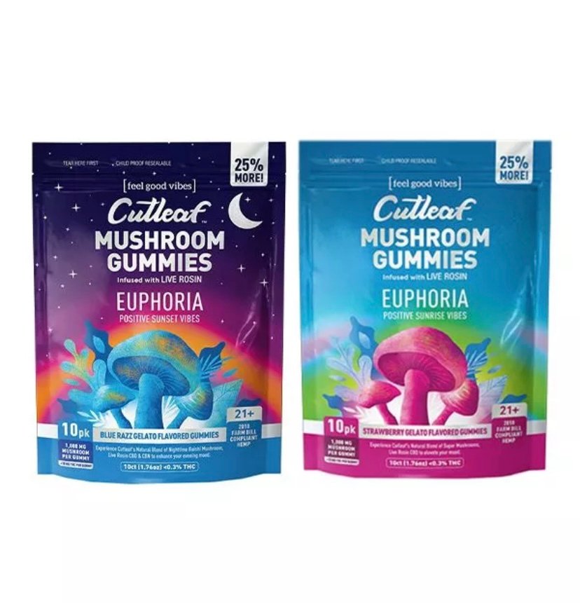 CUTLEAF EUPHORIA LIVE ROSIN MUSHROOM GUMMIES 1000MG 10CT