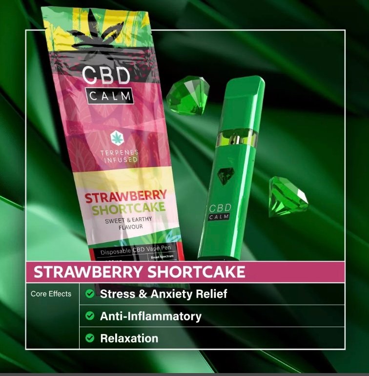 Strawberry Shortcake – CBD Terpenes 1800mg Disposable Vape | CBD Calm - Image 2