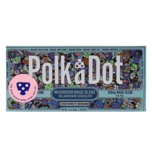 Coconut Bound PolkaDot Magic Mushroom Belgian Dark Chocolate 500mg