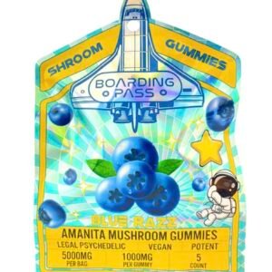 Blue Razz Boarding Pass Amanita Shroom Gummies 1000mg