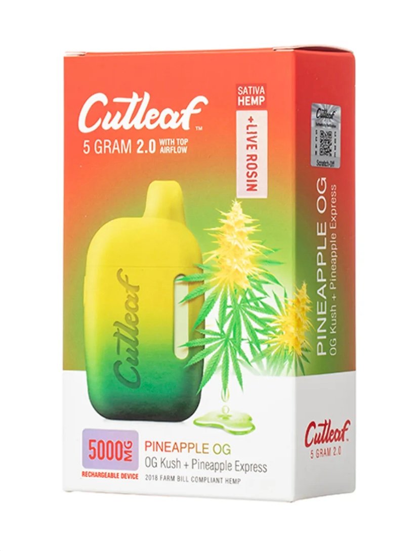 Pineapple OG Sativa Cutleaf Live Rosin Disposable Vape 5g